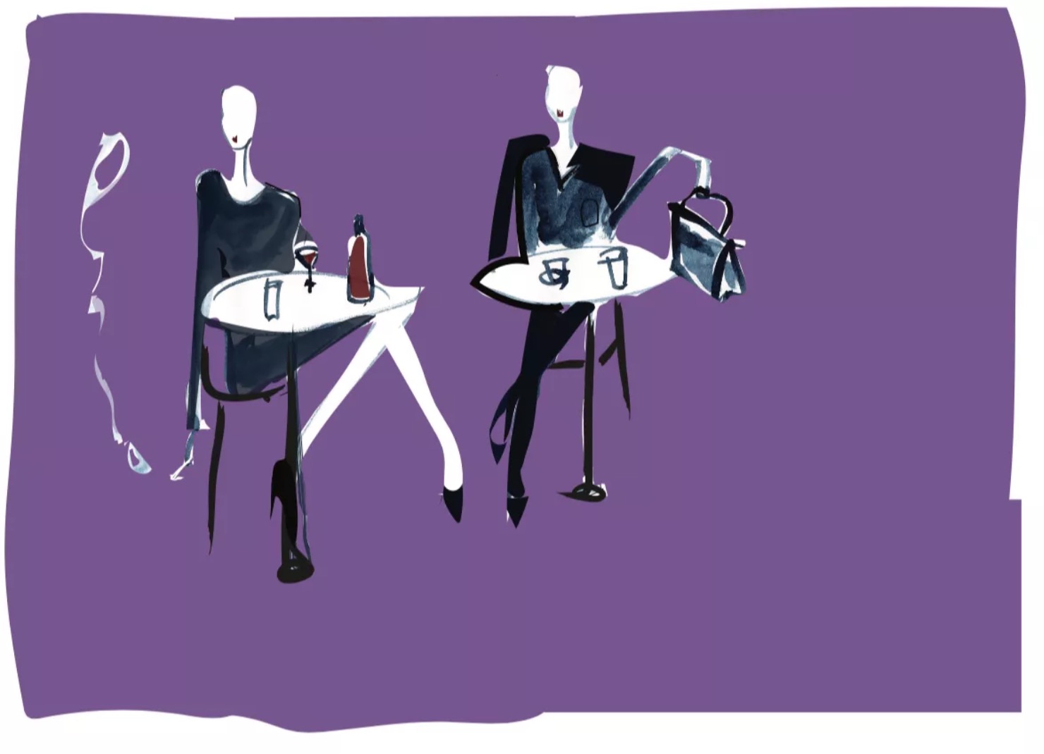Parisienne coffee ladies illustration